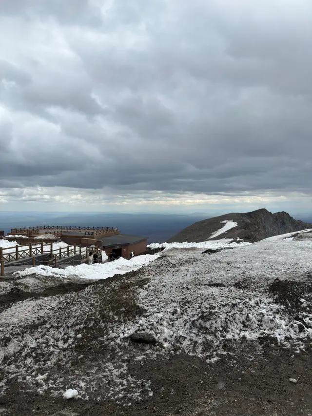 长白山雪坡远眺
