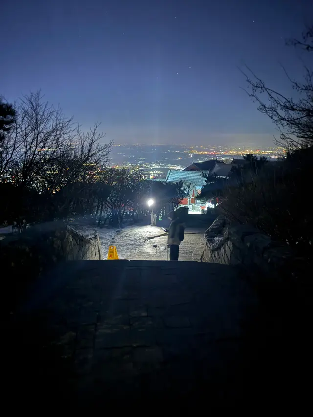 泰山夜色山路